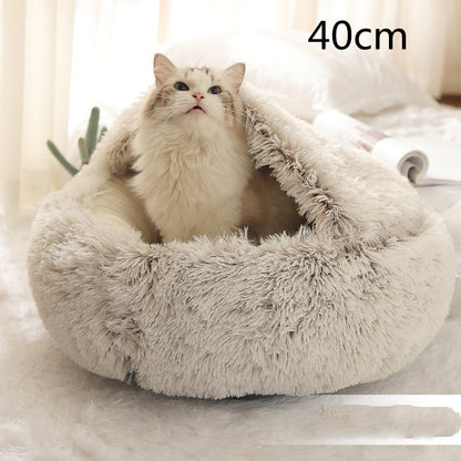 Lit pour chien et chat 2 en 1 – Doudou chaud et confortable pour l'hiver