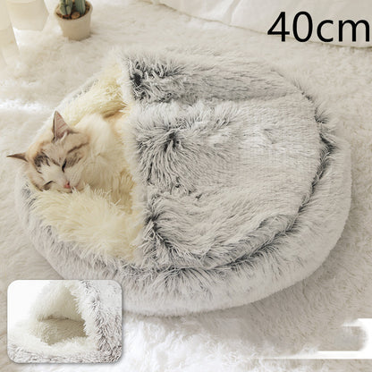 Lit pour chien et chat 2 en 1 – Doudou chaud et confortable pour l'hiver