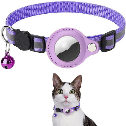 Collier Réfléchissant avec Porte Airtag – Sécurité et Technologie pour Animaux de Compagnies