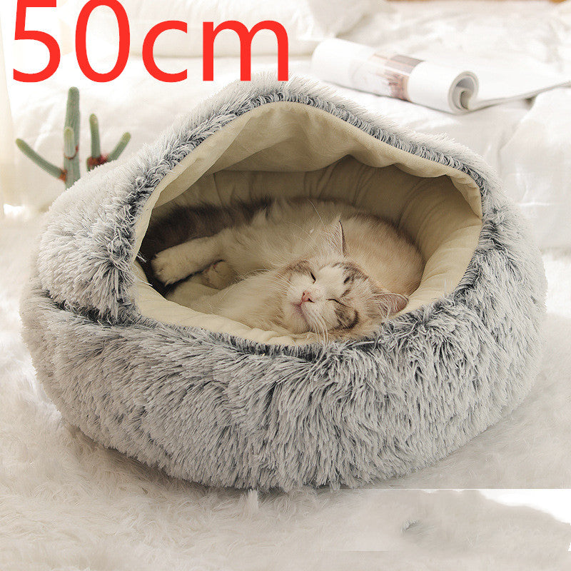 Lit pour chien et chat 2 en 1 – Doudou chaud et confortable pour l'hiver