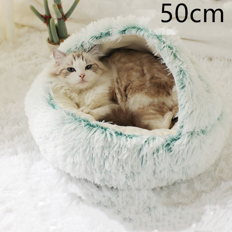 Lit pour chien et chat 2 en 1 – Doudou chaud et confortable pour l'hiver