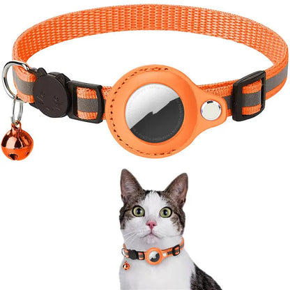 Collier Réfléchissant avec Porte Airtag – Sécurité et Technologie pour Animaux de Compagnies