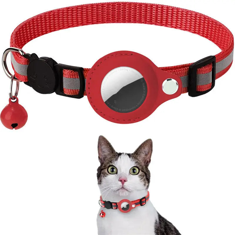 Collier Réfléchissant avec Porte Airtag – Sécurité et Technologie pour Animaux de Compagnies