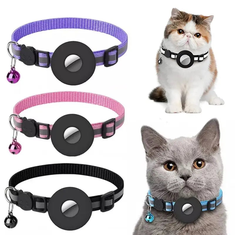 Collier Réfléchissant avec Porte Airtag – Sécurité et Technologie pour Animaux de Compagnies