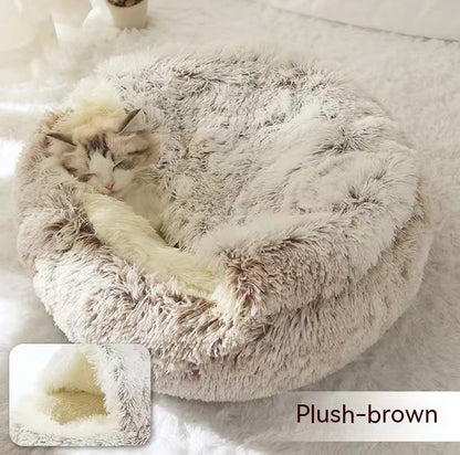 Lit pour chien et chat 2 en 1 – Doudou chaud et confortable pour l'hiver